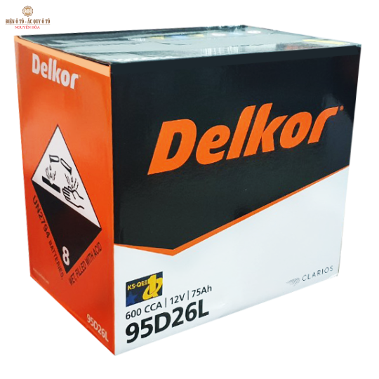 BÌNH ẮC QUY DELKOR 95D26L /R12V 75AH