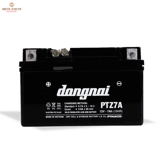 Ắc quy khô miễn bảo dưỡng Đồng Nai PTZ7A - 12V - 7Ah